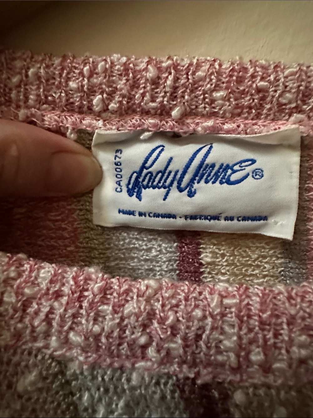 Vintage Lady Anne Striped Knit Sleeveless Sweater Vest - Pink & Silver - Picture 2 of 4